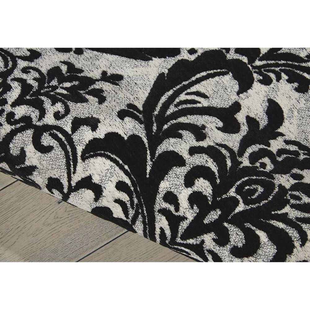 Nourison Damask DAS02 8&#39; x 10&#39; Black and White Area Rug, , large