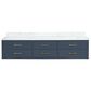 Lexora Home Castor 84" Double Bathroom Vanity in Black with 2 cm White Carrara Marble Top and Rectangular Sinks, , large