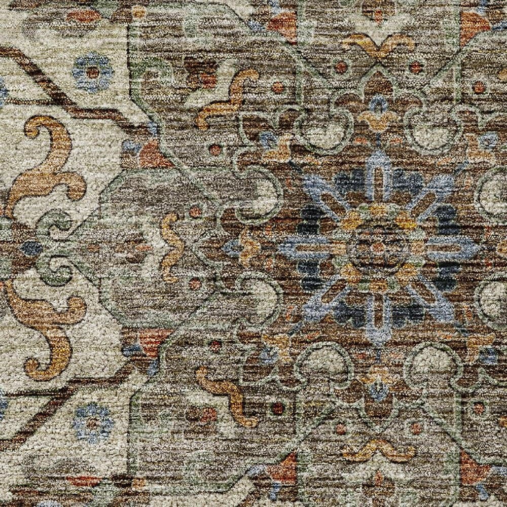Dalyn Rug Company Silk Road Paprika, Ivory, Beige, Gold, Brown, Gray and Teal 2&#39;6&quot; x 3&#39;10&quot; Area Rug, , large