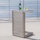 Hearth and Haven Cape Coral C-Shaped Patio Side Table in Silver, , large