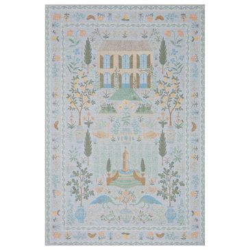 Rifle Paper Co. Menagerie 5" Round Light Blue Area Rug, , large