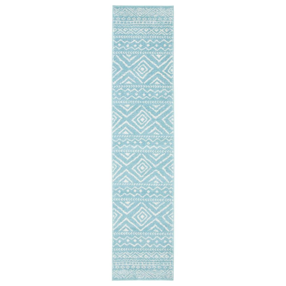 Safavieh Tulum 2" x 9" Turquoise and Ivory Runner, , large
