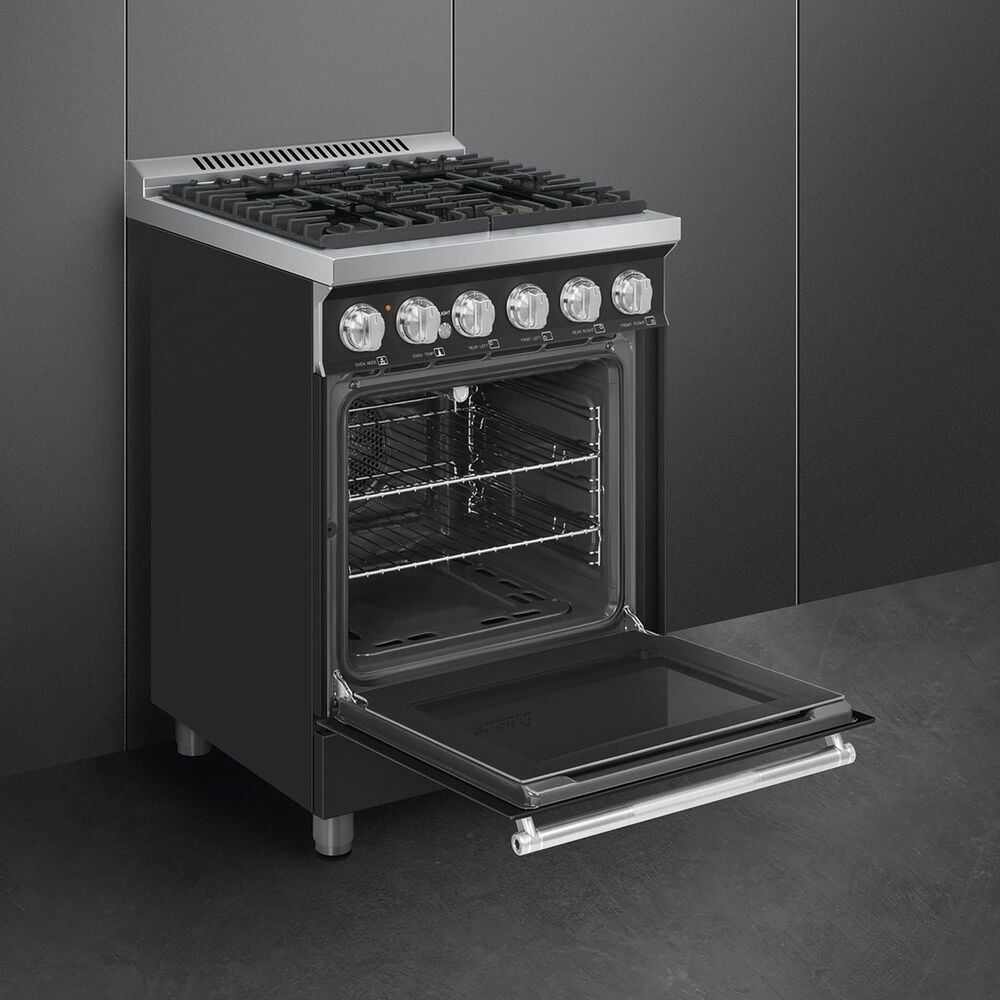 SMEG Professional 24" Gas Range in Matte Black, , large