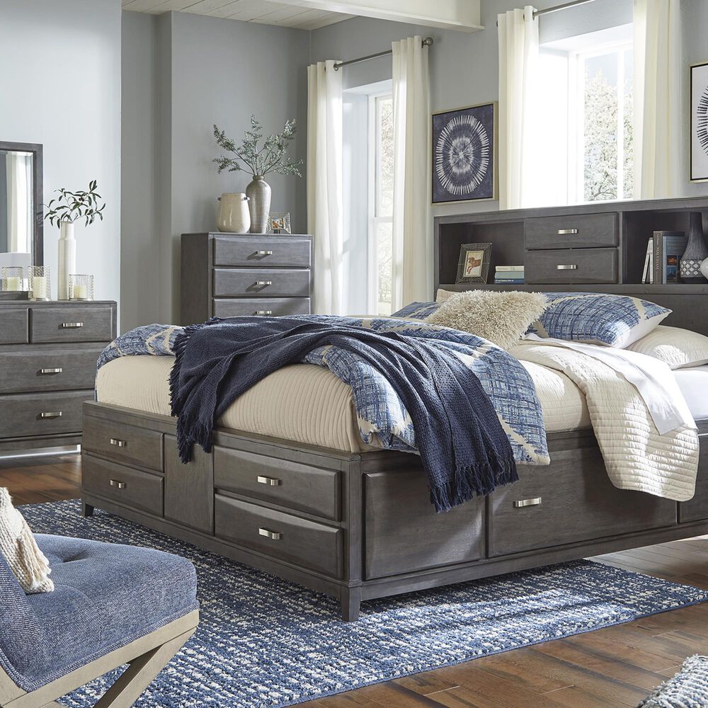 Ashley Caitbrook 2-Piece Queen Storage Bed Set in Gray, , large