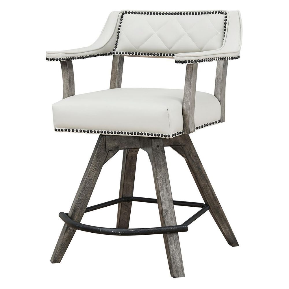 Radius PGA 25" Swivel Counter Height Stool in Rustic Washed Gray, , large