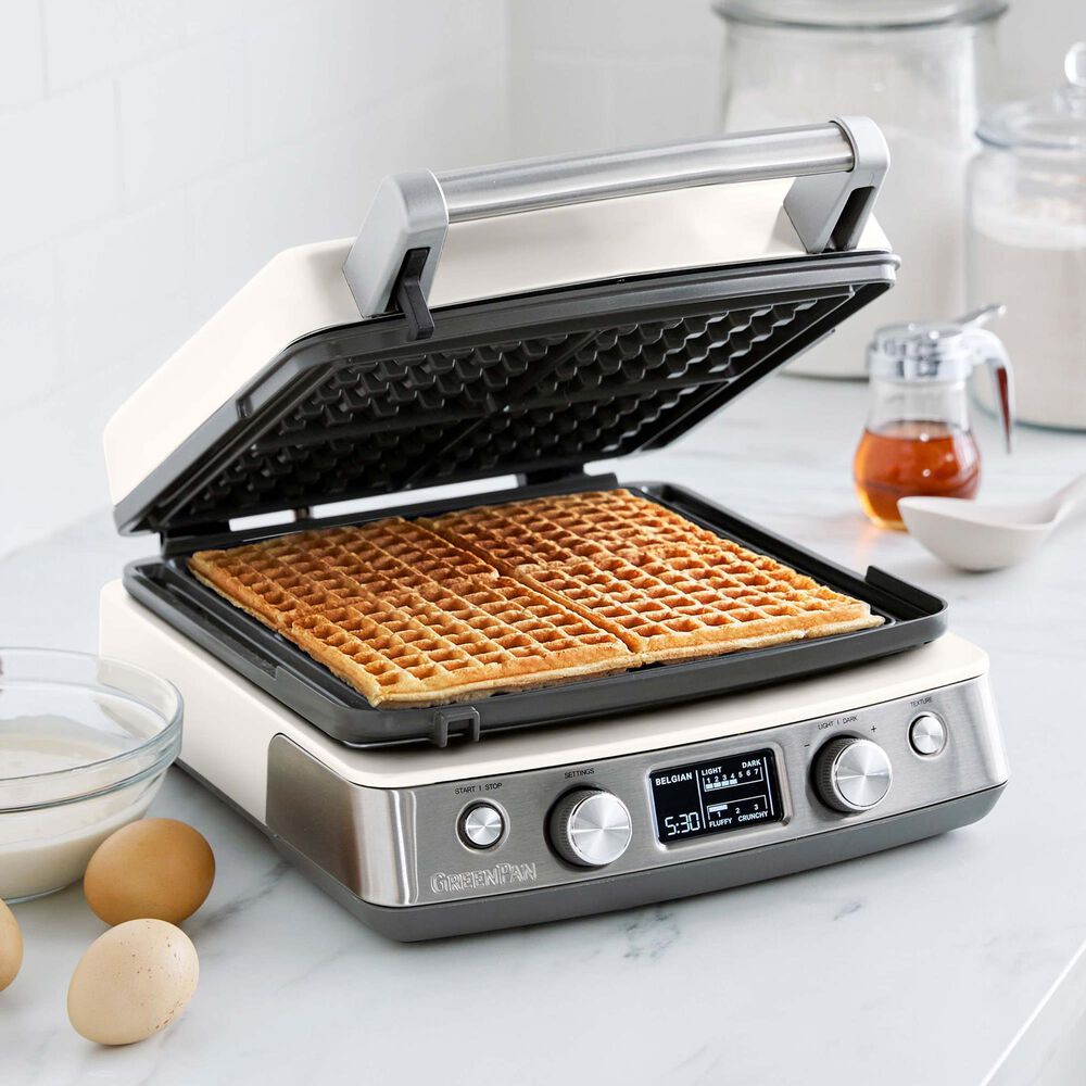 Green Pan Elite 4-Square Waffle Maker in Cloud Cream, , large