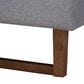 Baxton Studio Liliya Queen Platform Bed Frame with Light Grey Upholstered in Walnut Brown, , large