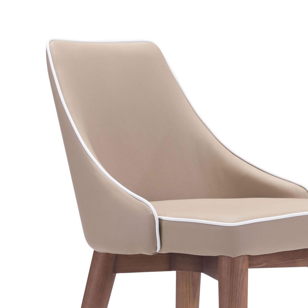 Zuo Modern Moor Counter Stool in Beige and Brown, , large