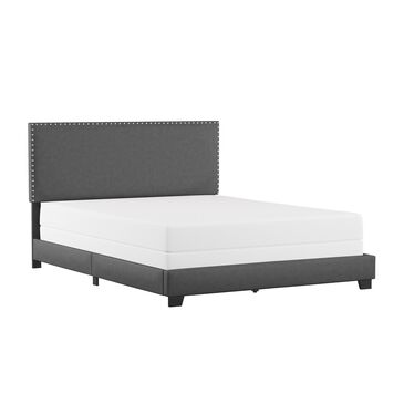 Richlands Furniture Willow Queen Upholstered Panel Bed in Gray Fog and Espresso, , large