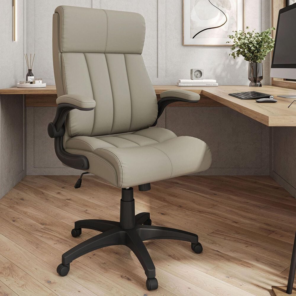 Rta Products Llc Ultra-Padded Executive Office Chair with Flip-Up Armrests in Taupe, , large