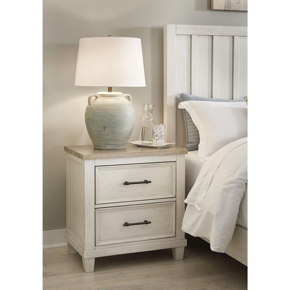 Ashley Shaybrock 2-Drawer Nightstand in Antique White and Brown, , large