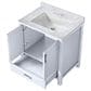 Lexora Home Jacques 30" Single Bathroom Vanity in White with 2 cm White Carrara Marble Top and Rectangular Sink, , large
