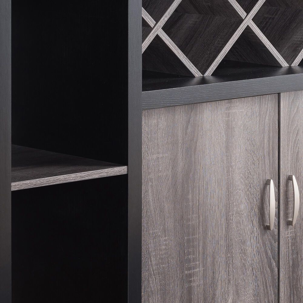 Furniture of America Landers Wine Cabinet in Gray and Dark Taupe, , large