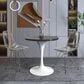 Leisuremod LeisureMod Verve Collection 27 Round Dining Table, White Base with Sintered Stone Black Top, , large