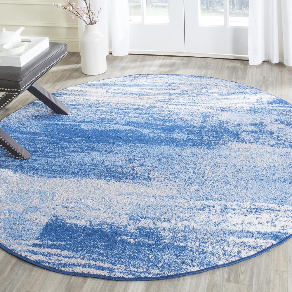 Safavieh Adirondack ADR112F-10R 10&#39; x 10&#39;  Silver/Blue Round Rug, , large