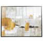 Maple and Jade 48" x 36" Abstract Framed Wall Art in Gray, White and Yellow, , large