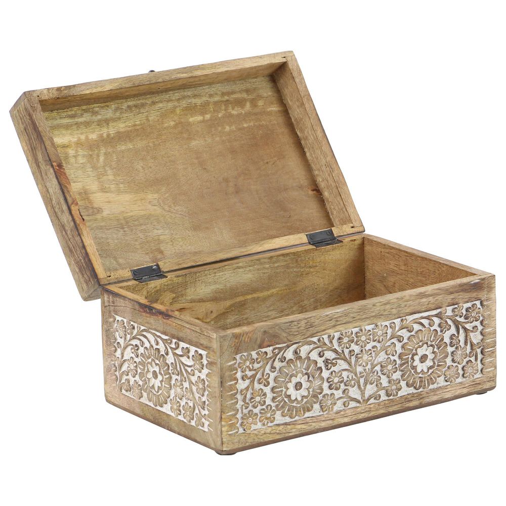 Maple and Jade Coastal Box in Brown and White &#40;Set of 3&#41;, , large