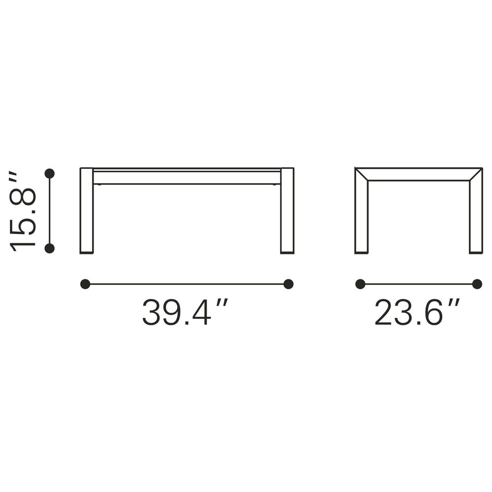 Zuo Modern Cosmopolitan Coffee Table in Silver and Light Gray, , large