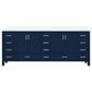 Lexora Home Jacques 84" Double Bathroom Vanity in Navy Blue with 2 cm White Cultured Marble Top and Rectangular Sinks, , large