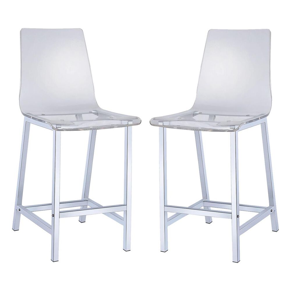 Pacific Landing 24" Counter Height Stool in Chrome - Set of 2, , large