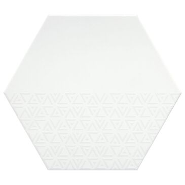 Emser Rhythm White Hexagon Pattern 11" x 13" Pattern Porcelain Tile, , large
