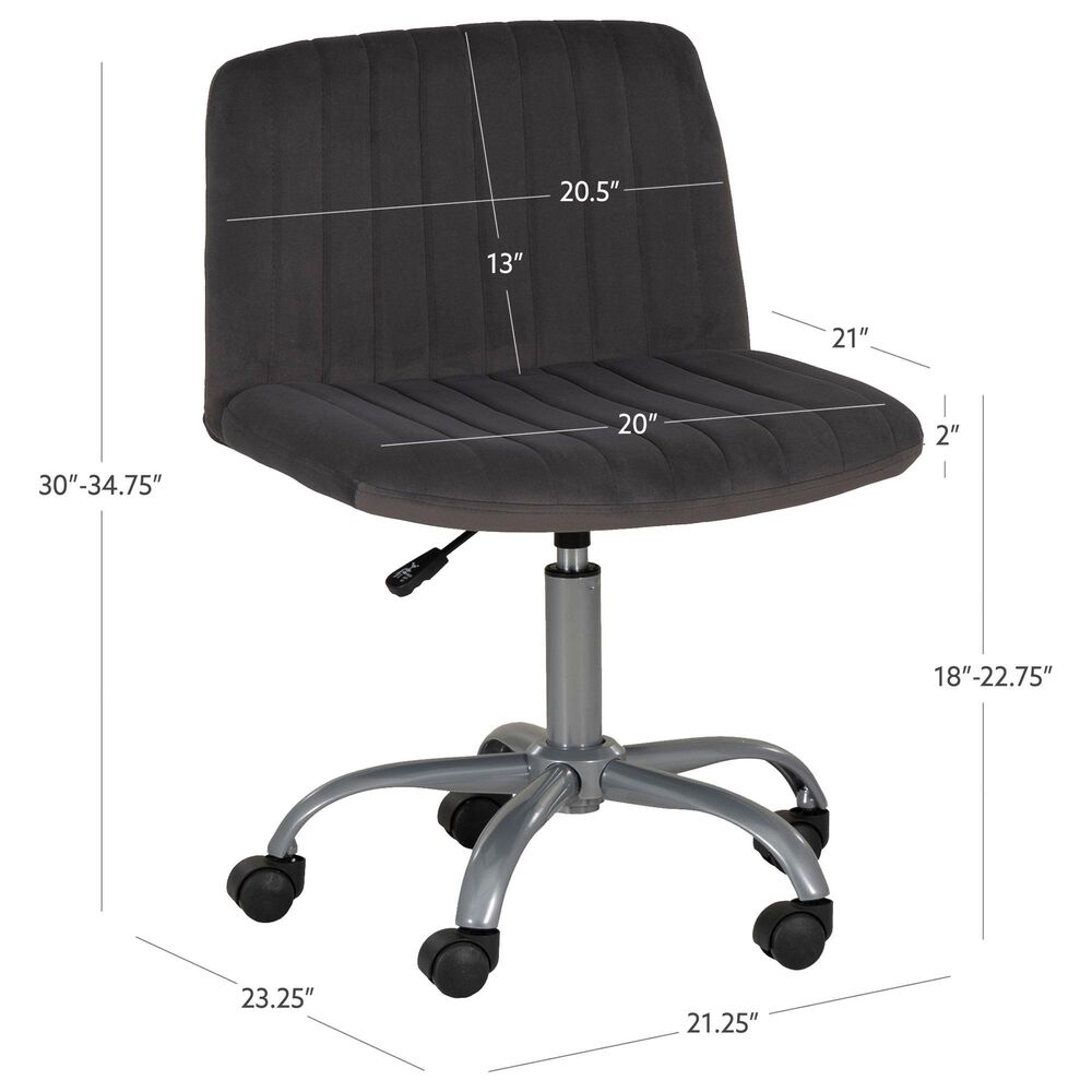 Linon Home Decor Stratton Office Chair in Grey, , large
