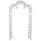 Maple and Jade Vine Arched Leaf Garden Arbor in Distressed Green, , large