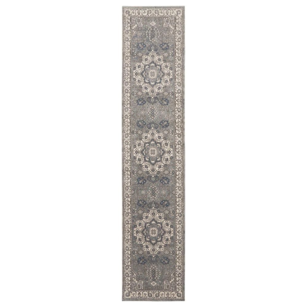 Nourison Quarry 2"2" x 10" Grey and Ivory Runner, , large
