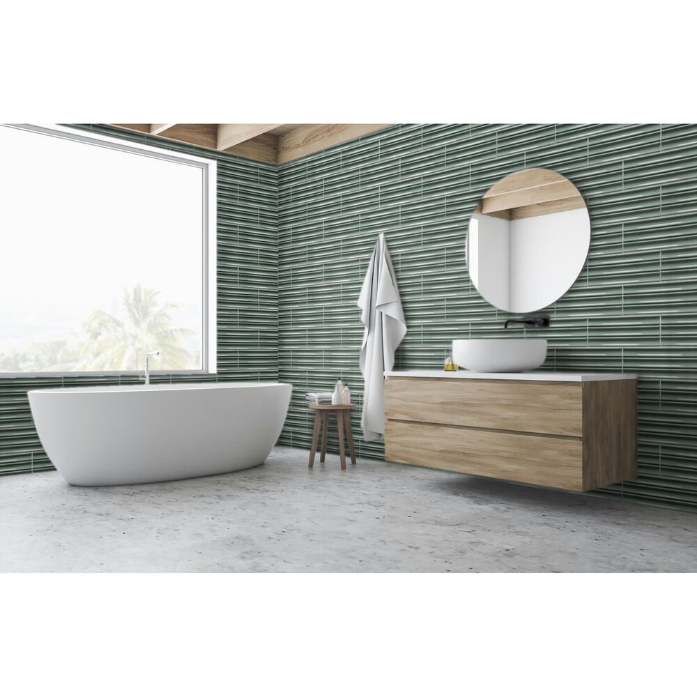 Emser Tubage Aloe 7&quot; x 16&quot; Porcelain Tile, , large