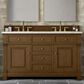 James Martin Vanities Brookfield 60" Double Bathroom Vanity in Honey Oak with 3 cm Ethereal Noctis Quartz Top and Rectangular Sinks, , large