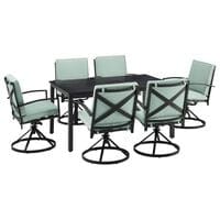 six swivel chairs with table