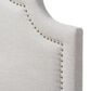 Baxton Studio Cora Queen Upholstered Panel Headboard in Greyish Beige, , large