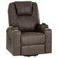 Linon Home Decor Peoria Power Lift Recliner in Mushroom, , large