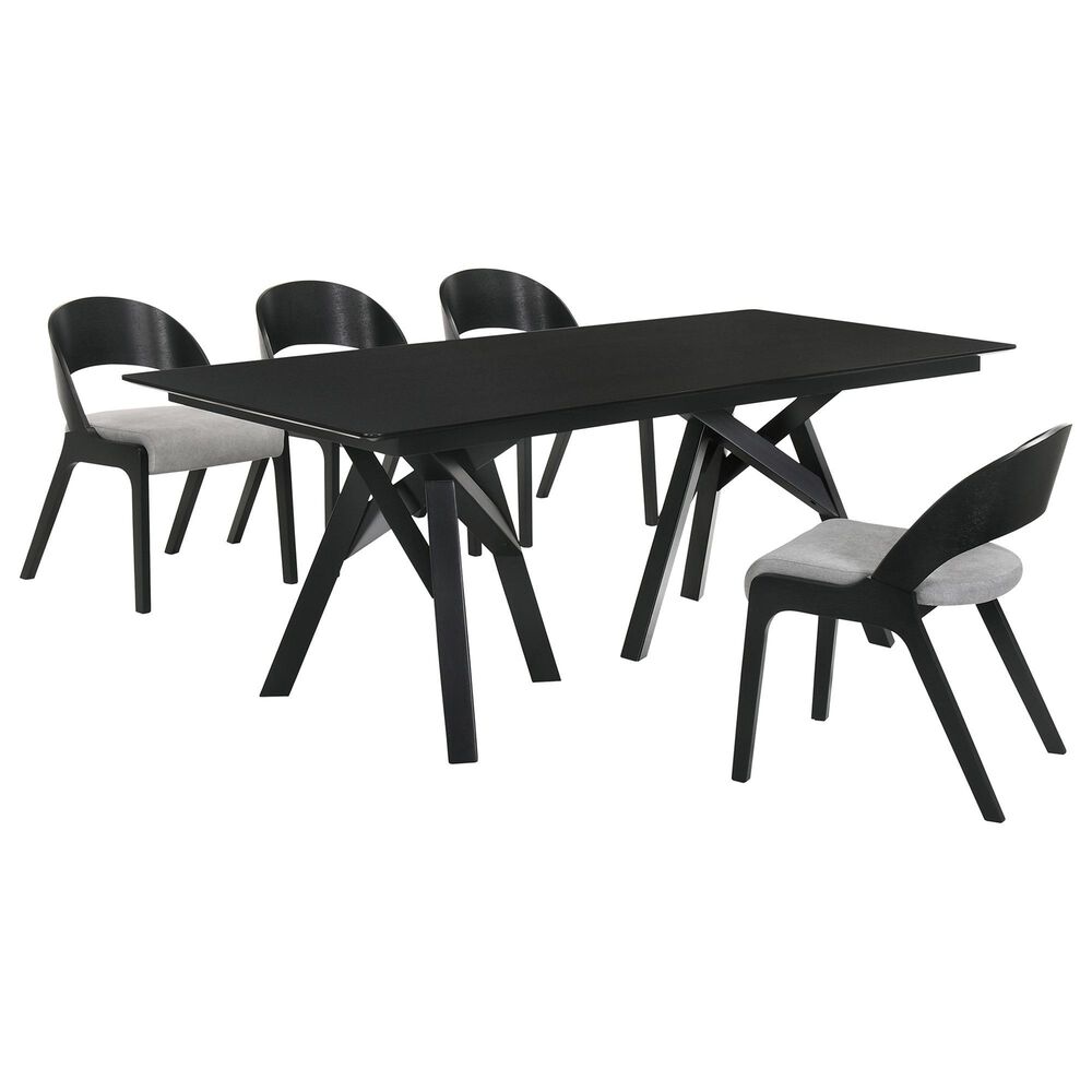 Blue River Cortina and Polly 5-Piece Rectangle Dining Set in Black, , large