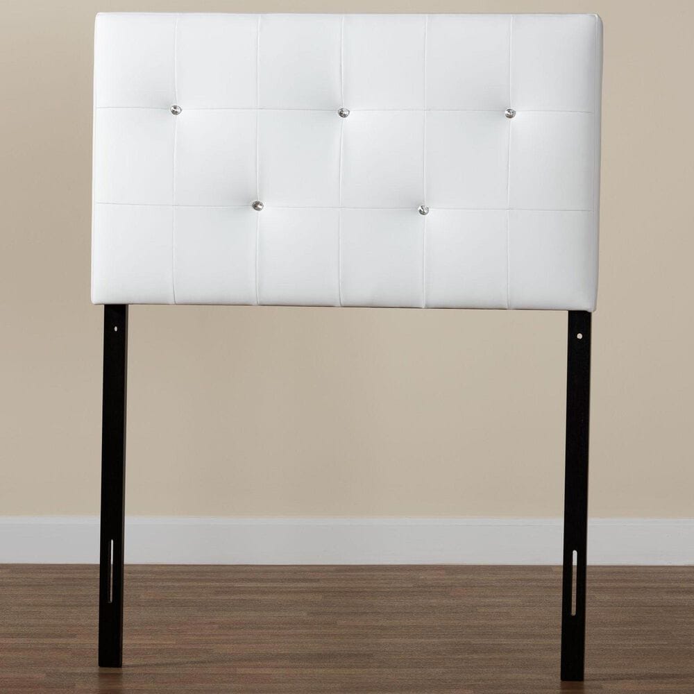 Baxton Studio Kirchem Twin Upholstered Headboard in White, , large