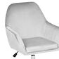 Impressions Vanity Kelly Swivel Vanity Chair with Cool Grey Cushion in Matte Silver, , large
