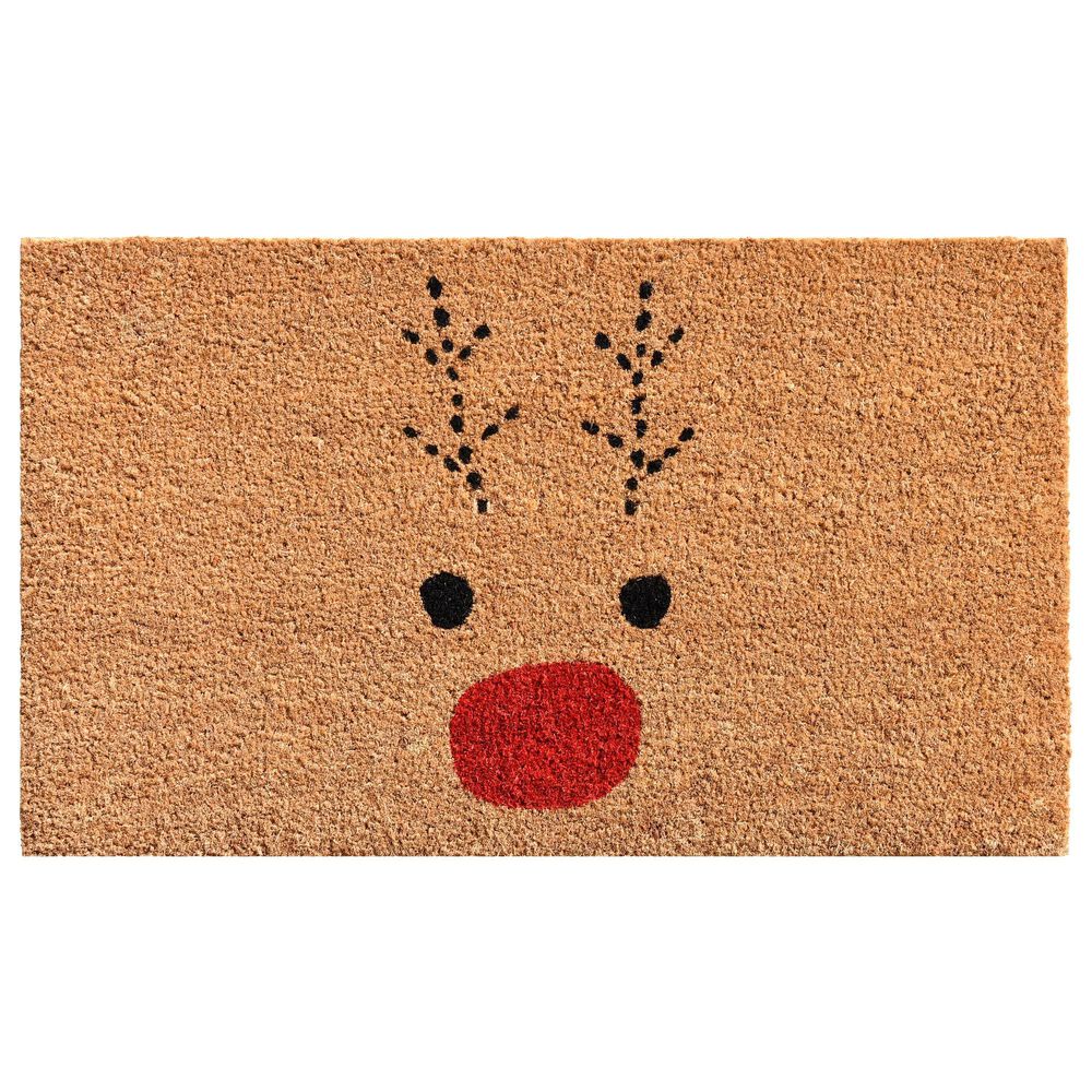 Callaway Rudolph 1"5" x 2"5" Beige, Red and Black Door Mat, , large