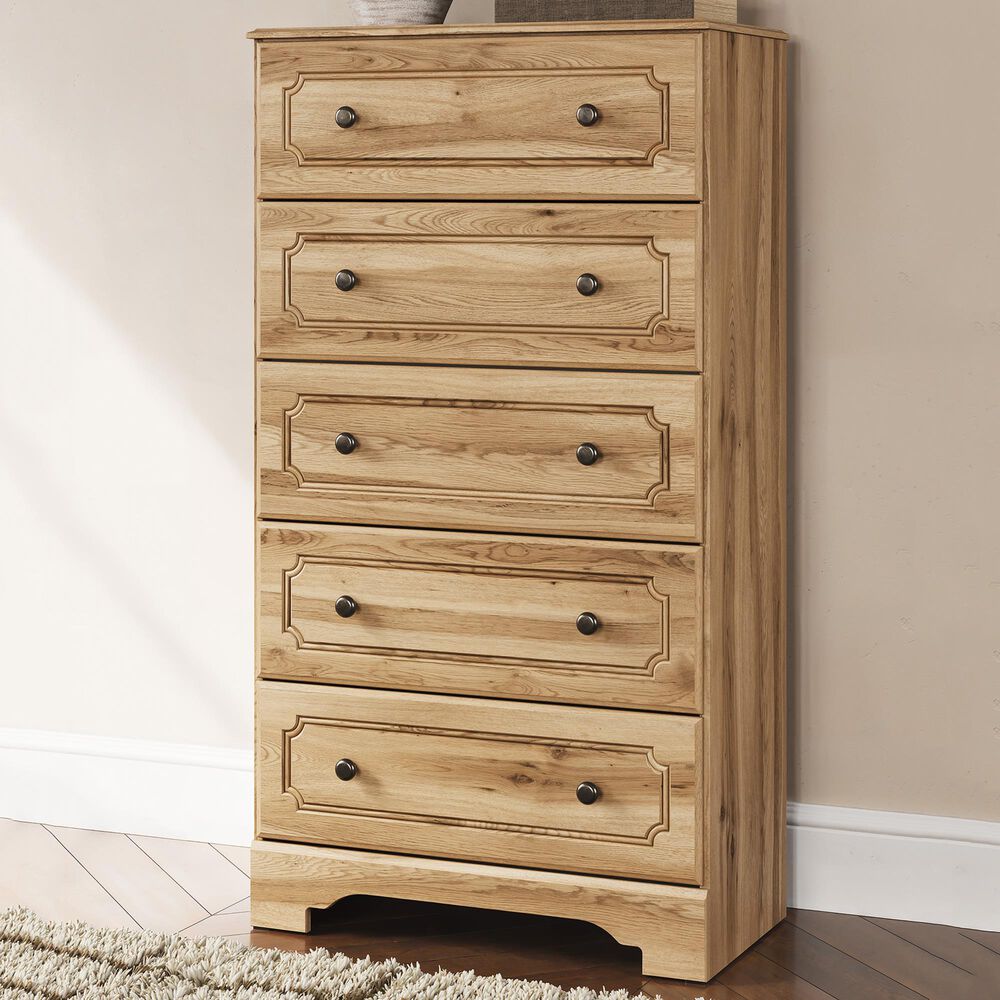 Ashley Aleaport 5-Drawer Chest in Warm Brown, , large