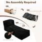 HOMLUX 2-Piece Bean Bag Chair and Ottoman in Black, , large