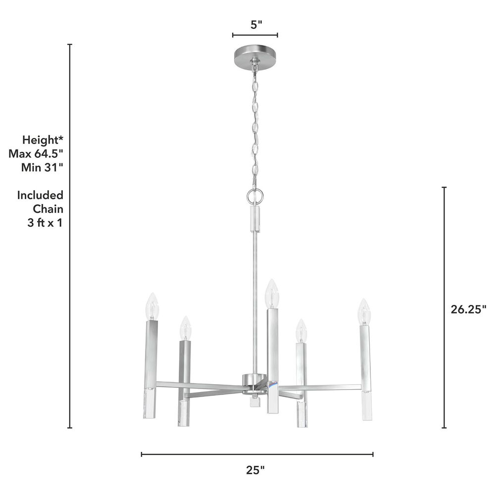 Hunter Sunjai 5-Light Chandelier in Brushed Nickel, , large