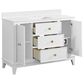 37B Kinsale 48" Single Bathroom Vanity Cabinet in Bright White with White Composite Stone Top and Backsplash, , large