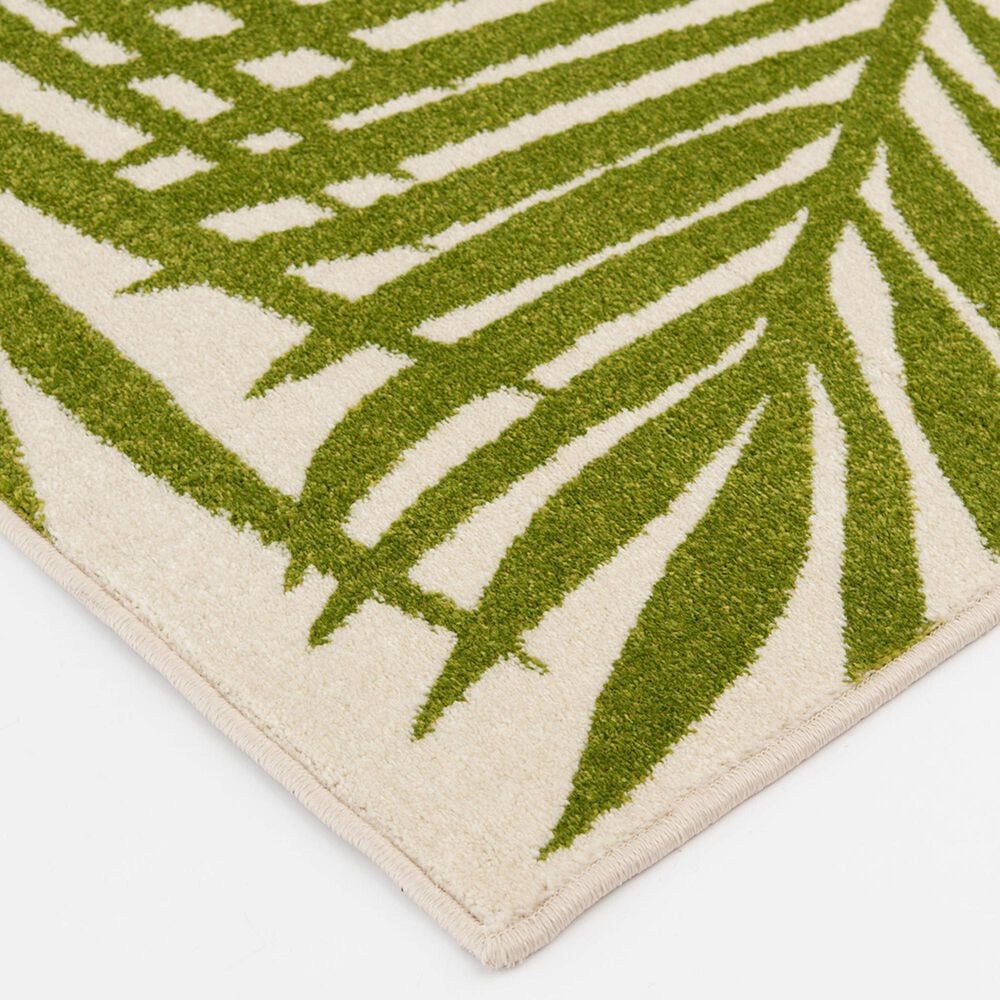 Central Oriental Terrace Tropic Tropical 7&#39;10&quot; x 9&#39;10&quot; Snow and Leaf Area Rug, , large