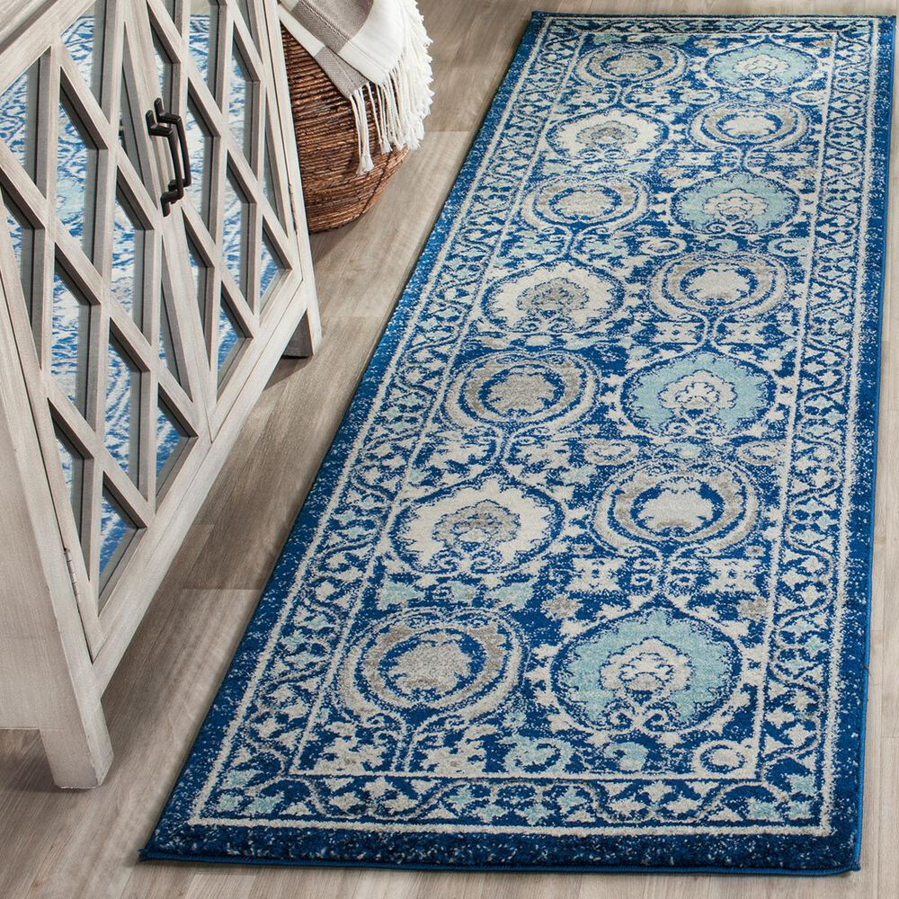 Safavieh Evoke EVK251C 2"2" x 9" Blue and Ivory Runner, , large
