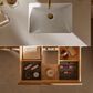 Kohler Malin 60" Double Bathroom Vanity in White Oak with 3 cm White Quartz Top and Rectangular Sinks, , large