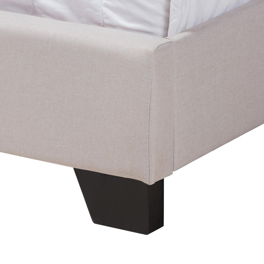 Baxton Studio Brady King Upholstered Bed in Beige, , large