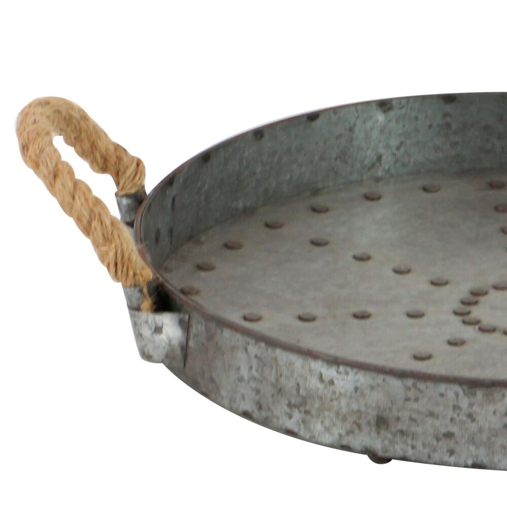 Maple and Jade Metal Tray in Grey, , large