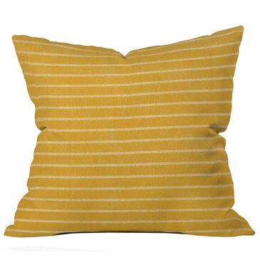 Deny Designs Classic Stripe 18" Square Outdoor Throw Pillow in Yellow, , large