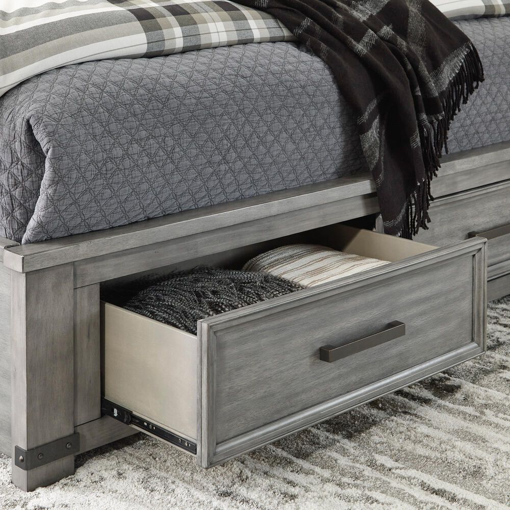 Ashley Russelyn 4-Piece Cal King Storage Bed Set in Gray, , large
