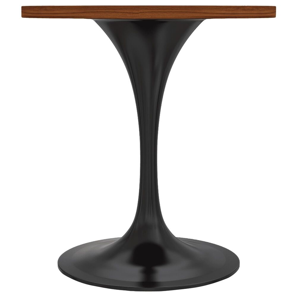 Leisuremod LeisureMod Verve Collection 27 Round Dining Table, Black Base with Cognac Brown MDF Top, , large