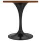 Leisuremod LeisureMod Verve Collection 27 Round Dining Table, Black Base with Cognac Brown MDF Top, , large